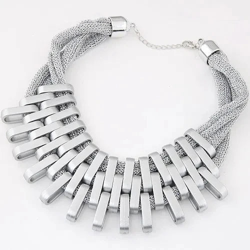 Bohemian Luxury Gold Color Net Chain Chunky Statement Necklace Women Boho Floating Charm Choker Female Jewelry Party Gift