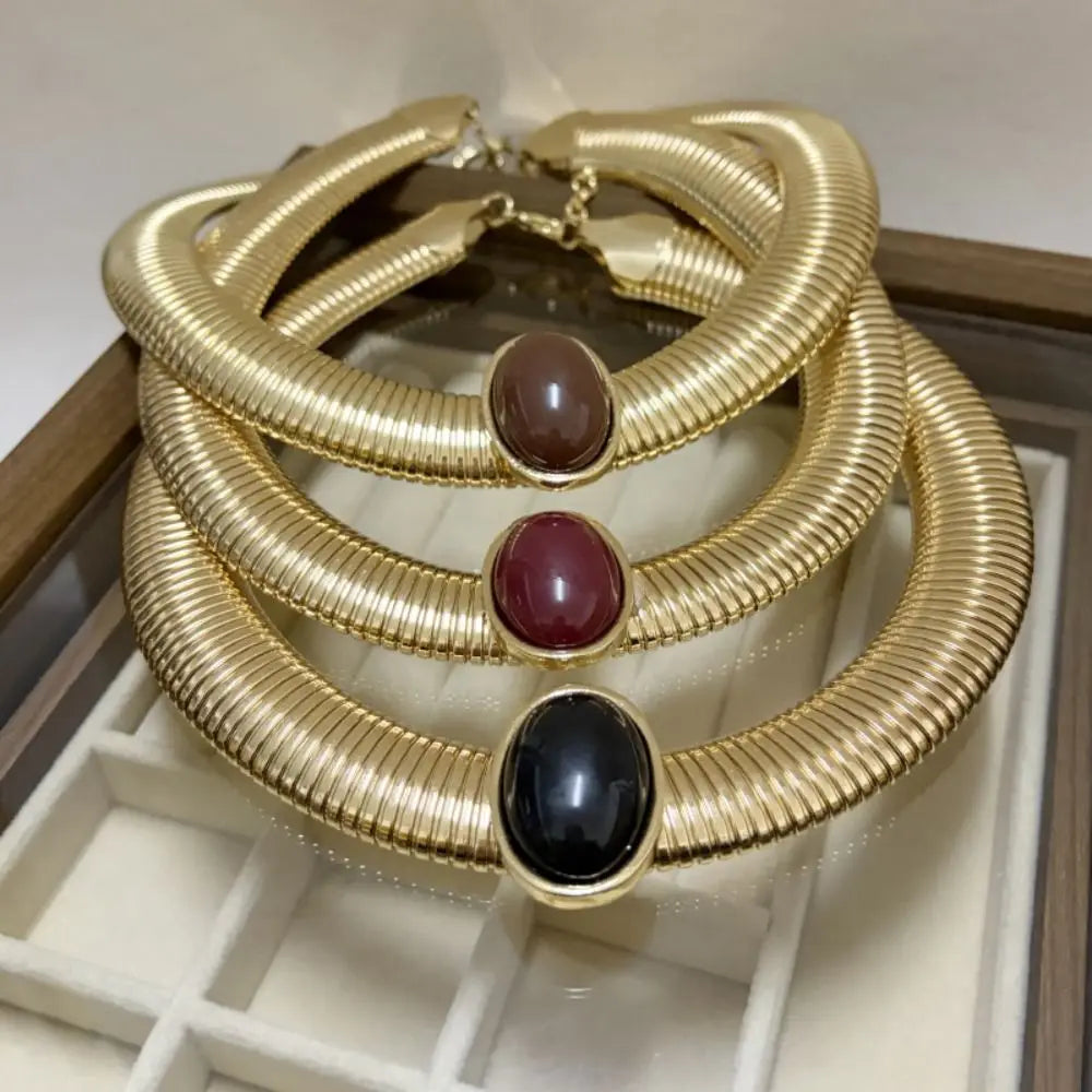 Metal Chain Chunky Choker Necklace – Gold Vintage Styles