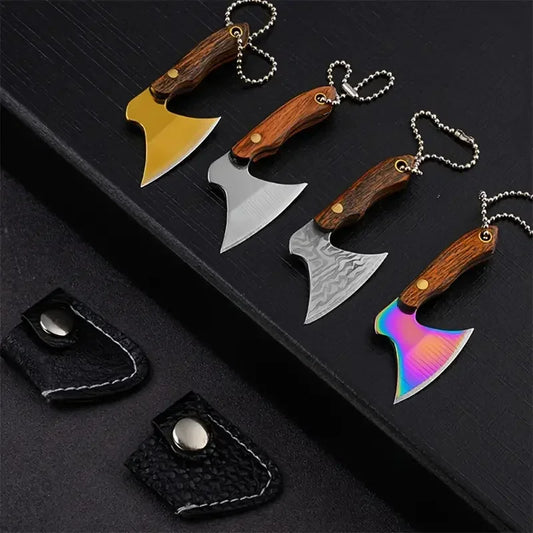 Mini Stainless Steel Small Axe Portable Key Chain, Small Kitchen Knife Disassembly  Gift Key Pendant Decoration, Outdoor Tool