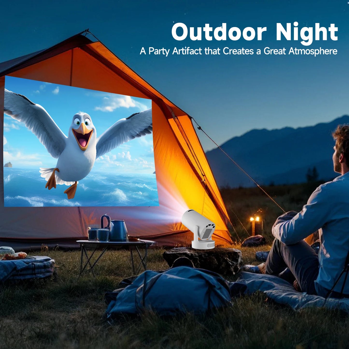 Magcubic HY300 Pro+ Android 11 Projector 8000 Lumens 4K 720P Portable Outdoor Movie Projector WiFi 6 Built-in Speaker for Home