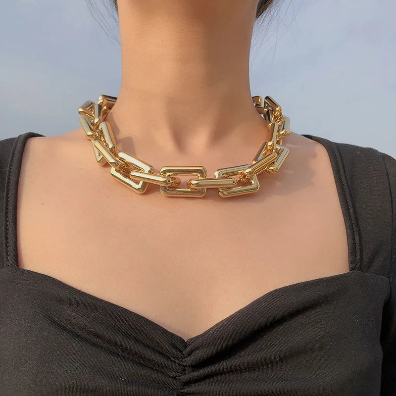 Punk Hip Hop Choker Chunky Chain Necklace Statement Fashion Charm Jewelry