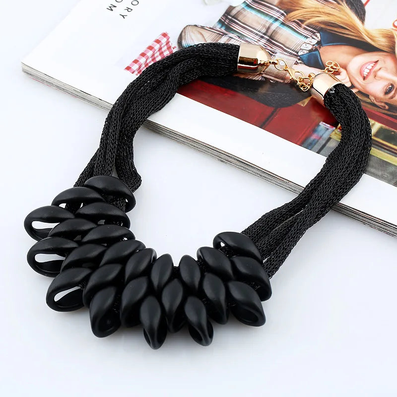 Bohemian Luxury Gold Color Net Chain Chunky Statement Necklace Women Boho Floating Charm Choker Female Jewelry Party Gift