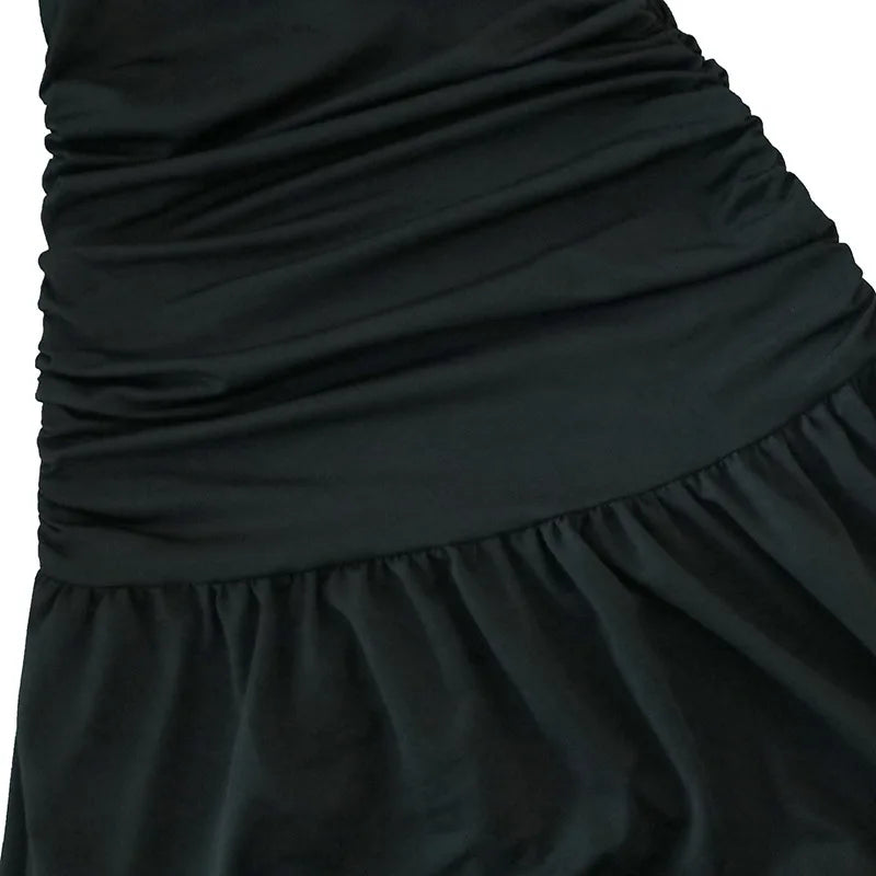 Elegant Solid Spaghetti Strap Maxi Dress For Lady High Split Sleeveless Halter Long Vestido 2025 Summer Party Club Bodycon Gown