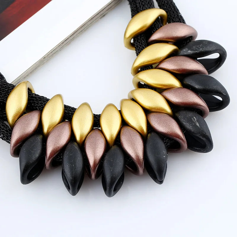 Bohemian Luxury Gold Color Net Chain Chunky Statement Necklace Women Boho Floating Charm Choker Female Jewelry Party Gift