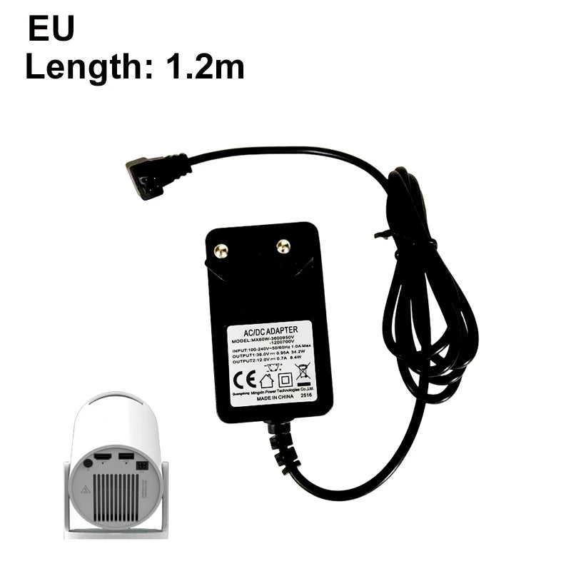 DITONG HY300pro+ projector 1.2/3m Original extended power adapter DC cable extension Suitable for Magcubic HY300 Pro+ Projector