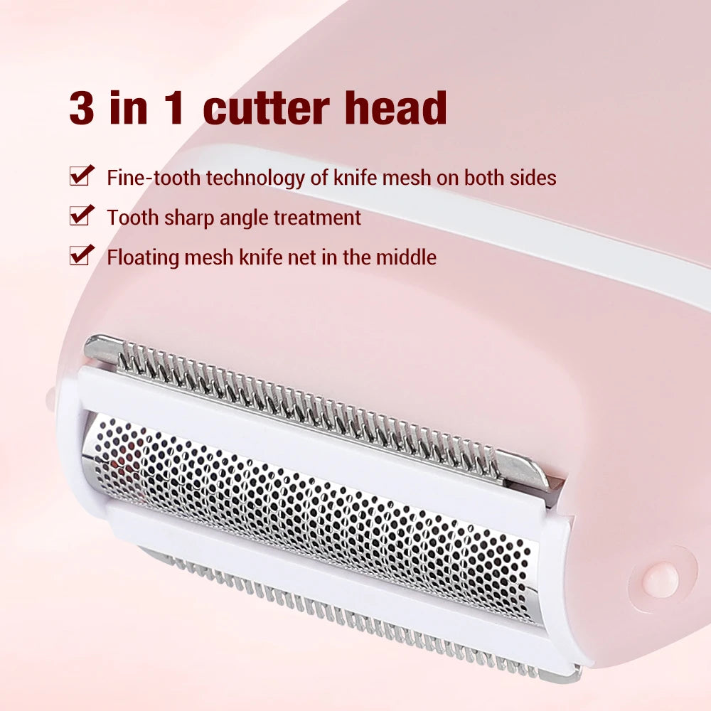 Women's 3 in 1 Shaver Electric Mini Washable Razor Special Hair Removal Equipment for Whole Body Leg Armpit Intimate Area