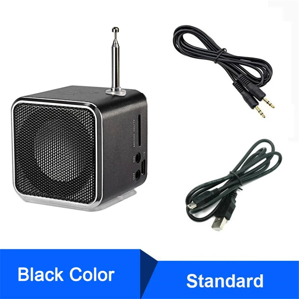 FM Portable Mini Radio Micro Treble Bluetooth Portable Voice For Computer Mobile Phone MP3 Music Support Micro TF card