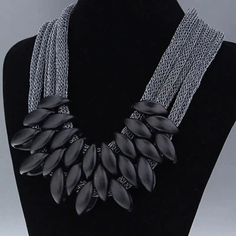 Bohemian Luxury Gold Color Net Chain Chunky Statement Necklace Women Boho Floating Charm Choker Female Jewelry Party Gift