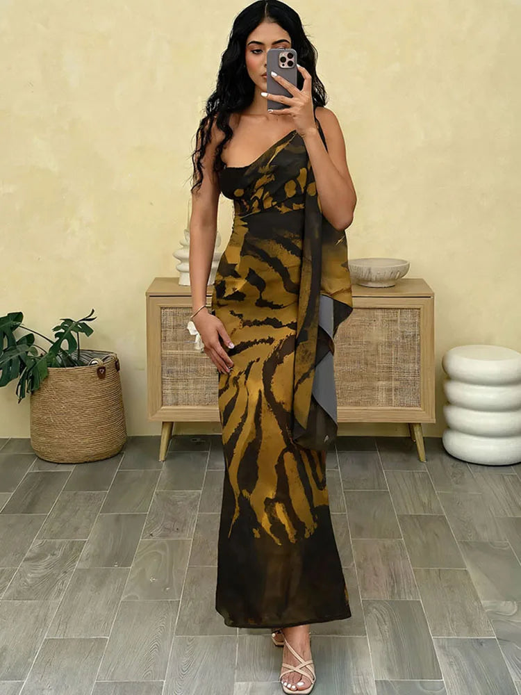 Sisterlinda Aesthetic Panelled Dresses Elegant Slash Neck Woven Strap Ribbons Side Split Maxi Bodycon Female Party New Vestidos