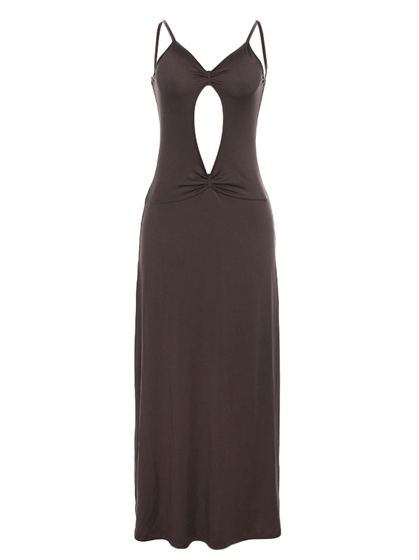 Women Cutout Backless Maxi Dress Sexy Sleeveless Split Cocktail Dresses Bodycon Spaghetti Strap Long Dress Party