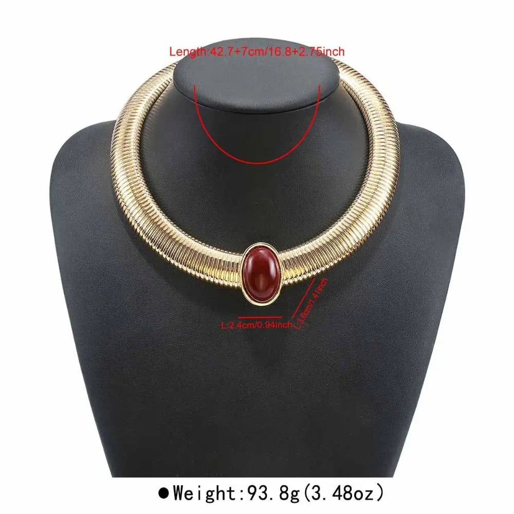 Metal Chain Chunky Choker Necklace Gold Vintage Chunky Chain Necklace Charm Neck Jewelry Exaggerated Collarbone Chain Women