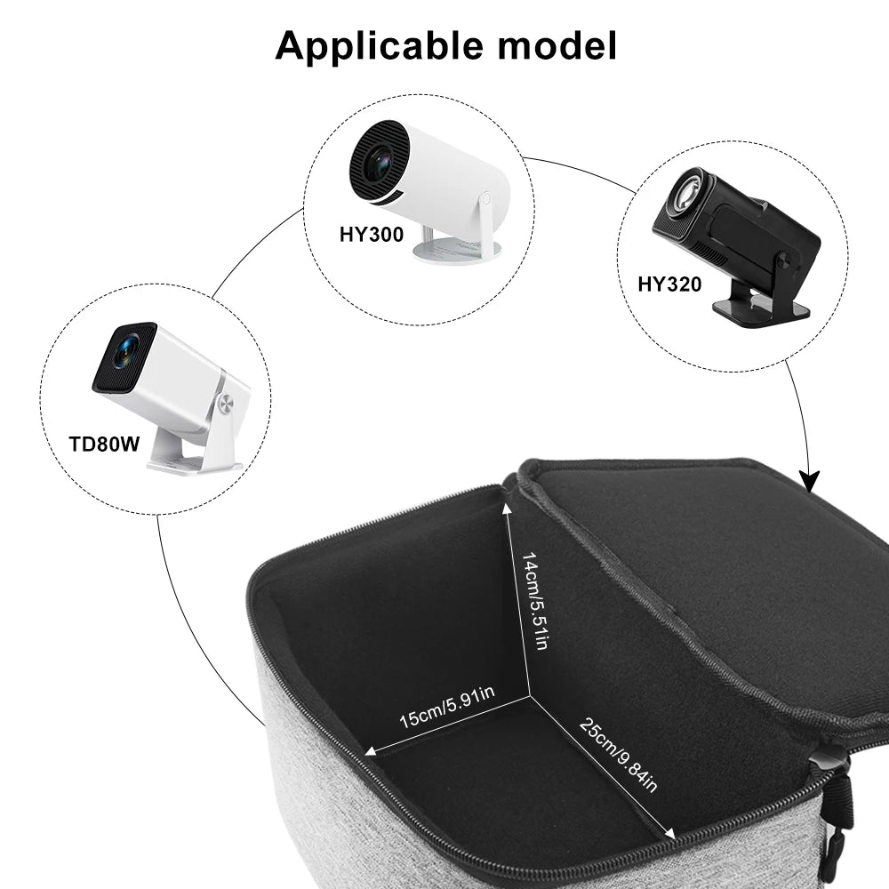 ThundeaL Projector Carrying Bag HY300 Pro HY300W HY320 Mini HY320W TD80W Portable Travel Mini Projector Bag Case Storage Cover