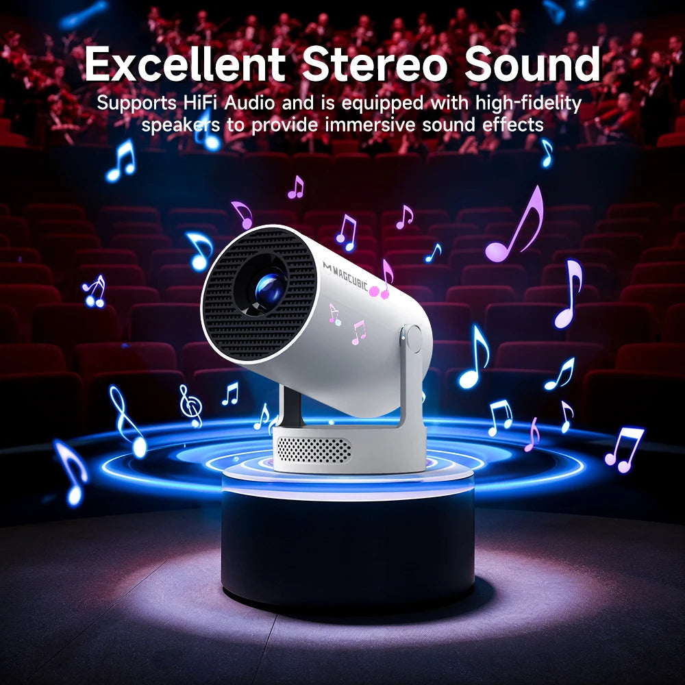 Magcubic HY300 Pro+ Android 11 Projector 8000 Lumens 4K 720P Portable Outdoor Movie Projector WiFi 6 Built-in Speaker for Home