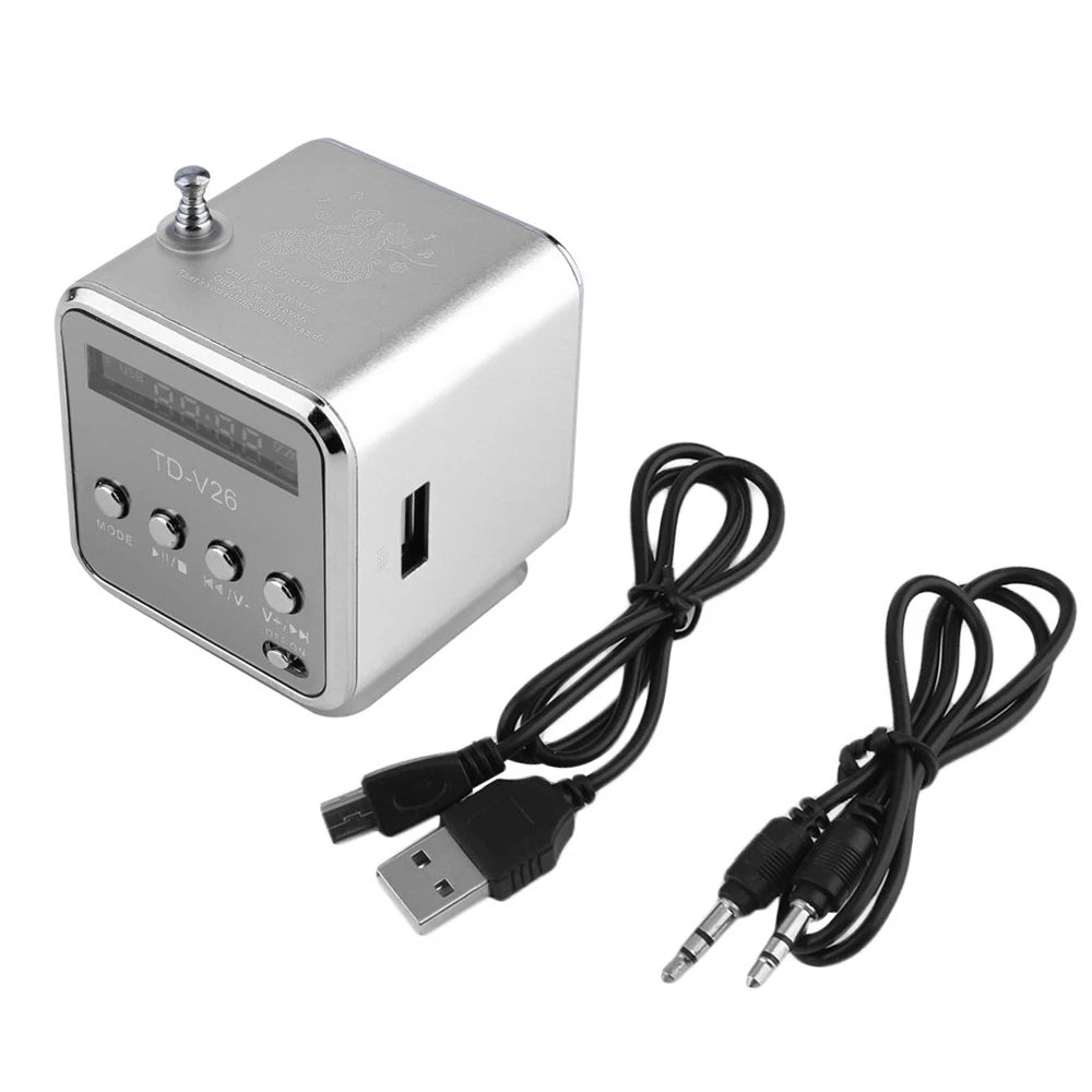 FM Portable Mini Radio Micro Treble Bluetooth Portable Voice For Computer Mobile Phone MP3 Music Support Micro TF card