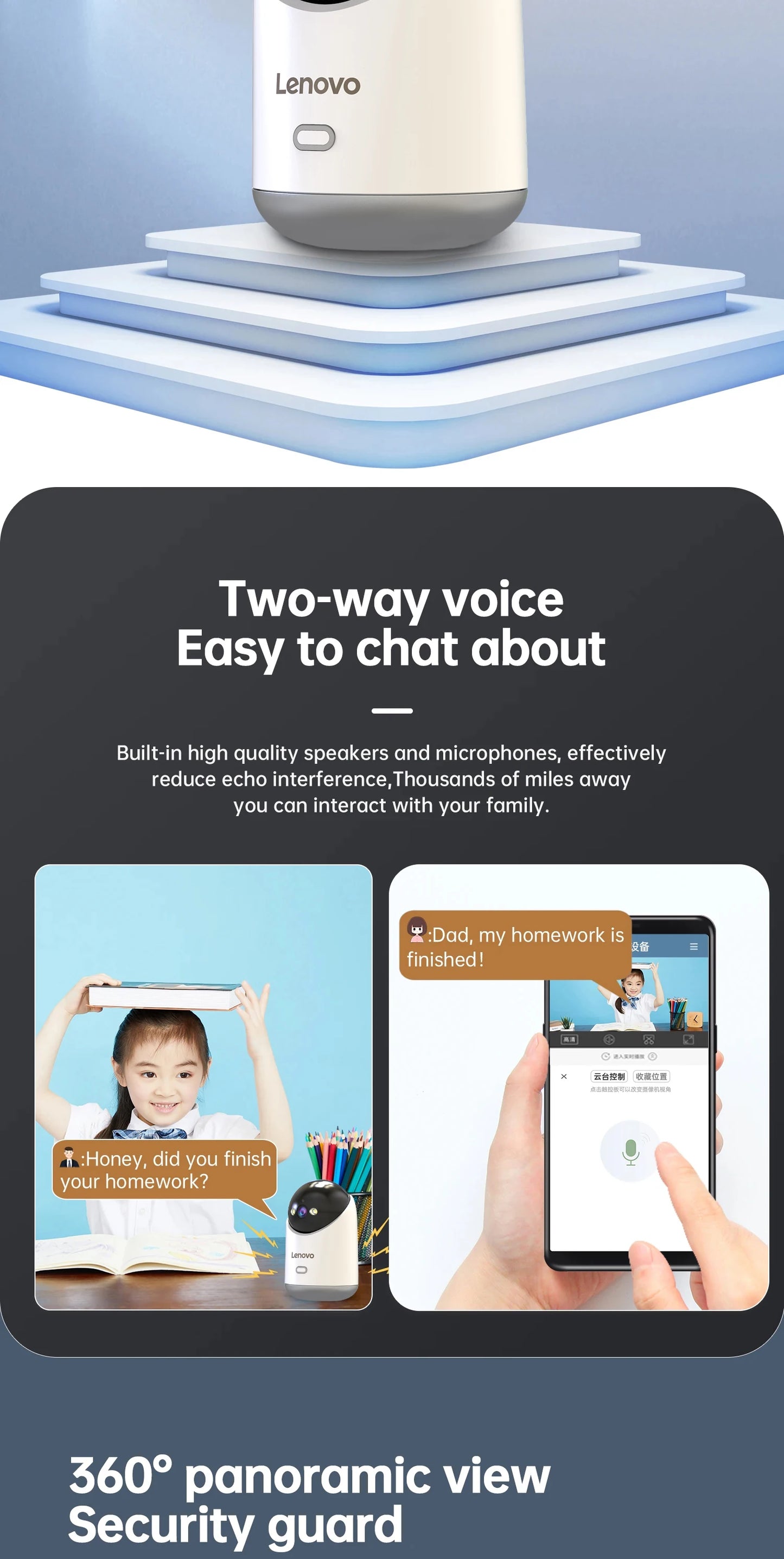 Lenovo 3MP 5G WiFi Smart Mini PTZ IP Camera Indoor Home Wireless Auto Tracking CCTV Surveillance Camera Security Baby Monitor