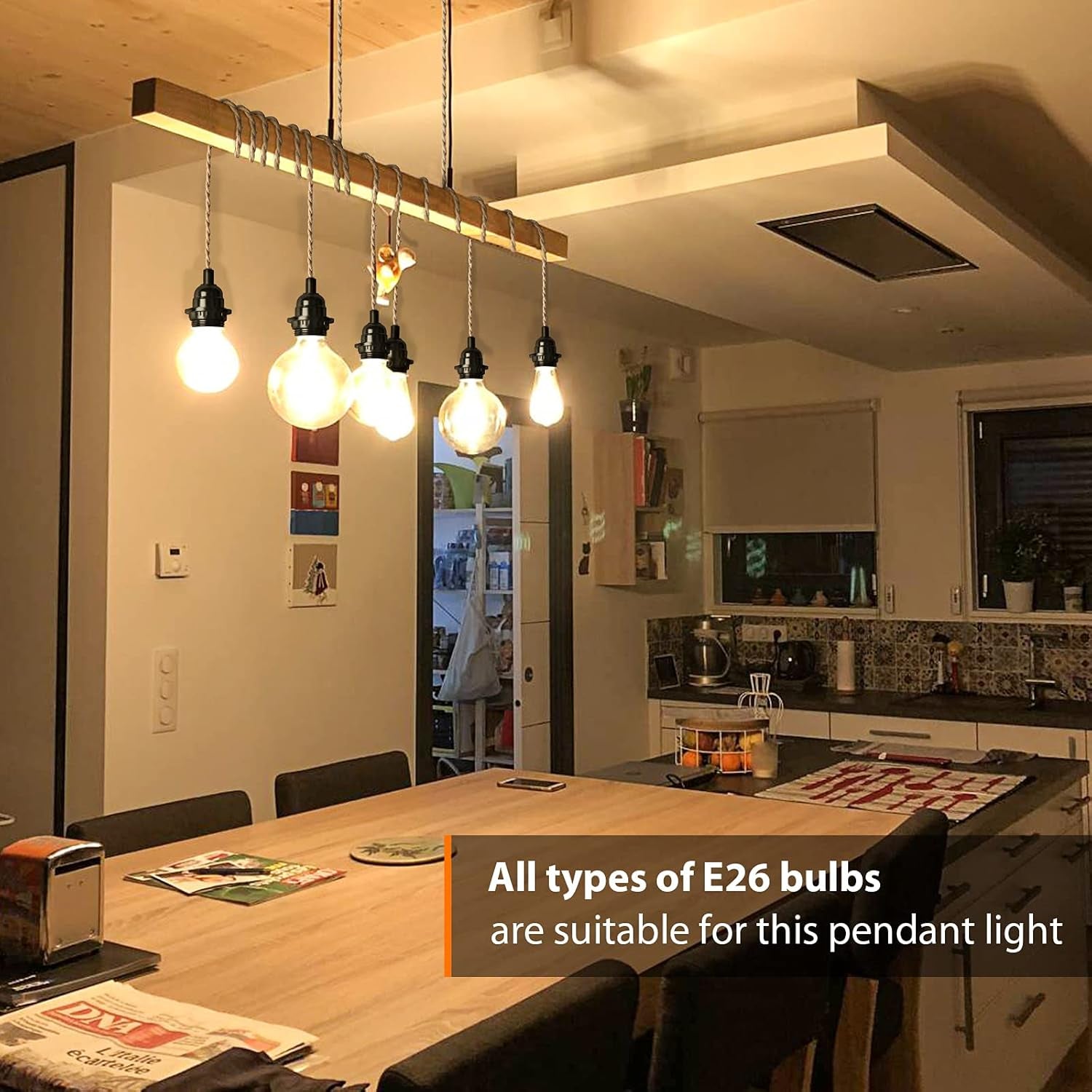 Plug in Hanging Light Fixture, 15FT Pendant Lamp Lights Cord with Switch Cord E26 Bulbs Socket, Industrial DIY Twisted Hemp Rope Overhead Lamps for Farmhouse Bedroom Home Lighting Decors