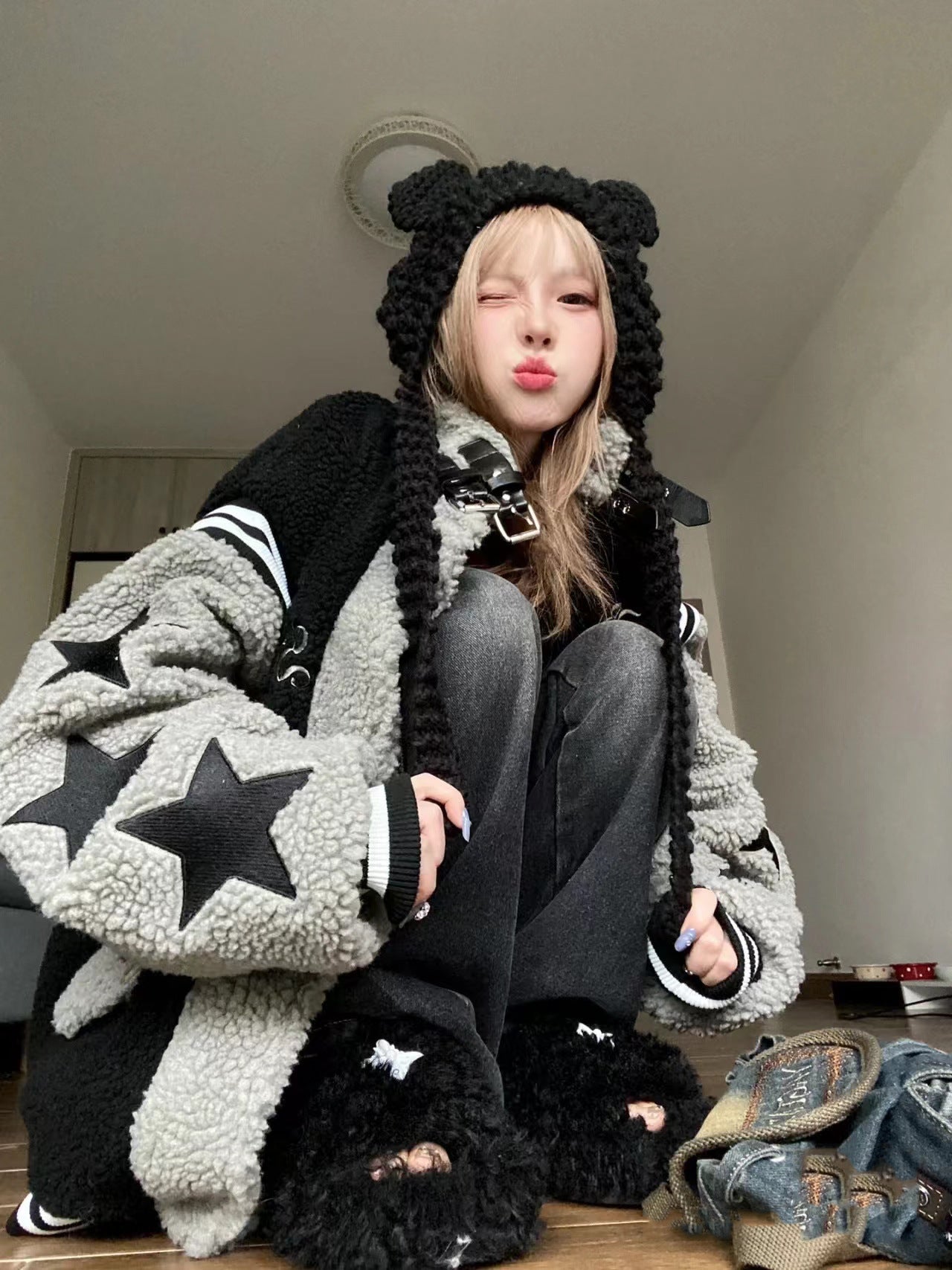 Idle Style Plush Lamb Wool Top